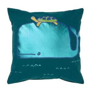 IKEA BLÅVINGAD Cushion Cover, Whale/Blue-Green 20"x20" (905.340.79) NEW